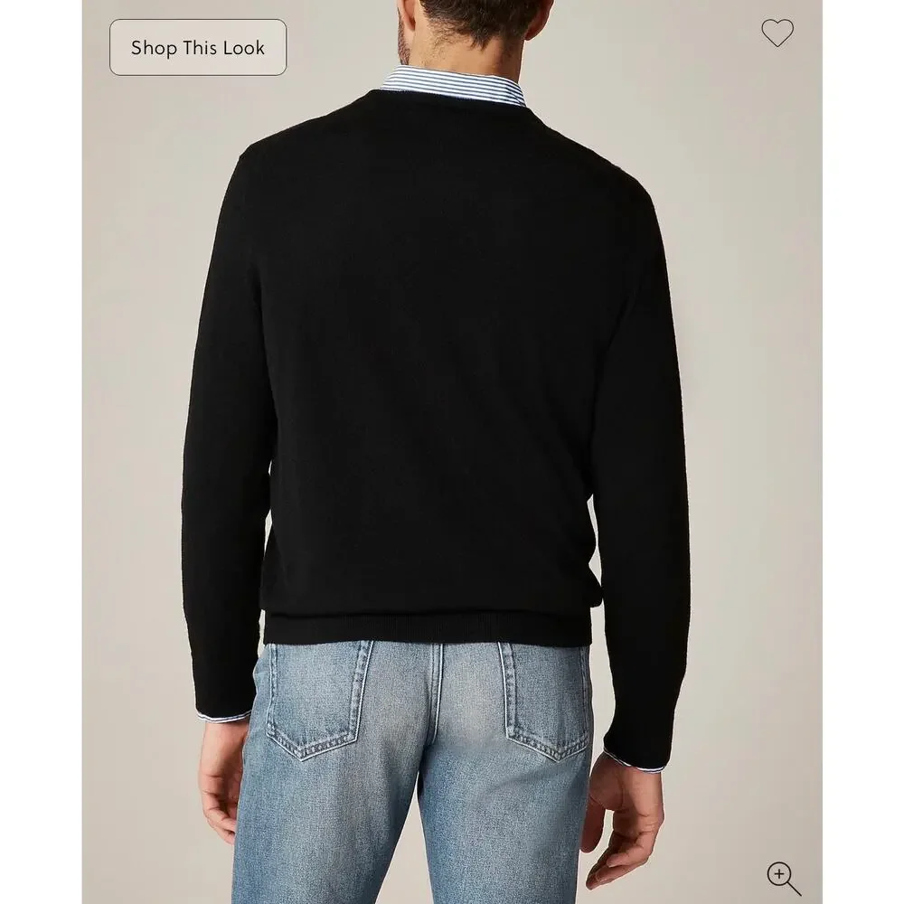 J. Crew Merino wool V-neck sweater in Black NWT size XL